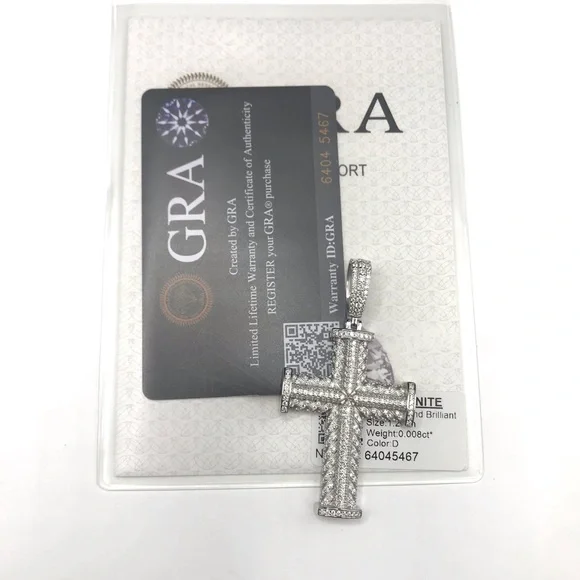 925 Sterling Silver 5.20CTMOISSANITE Cross Men’s Pendant
